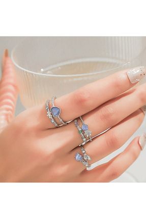انگشتر جواهر طوسی زنانه زیرکن Takıtolia - کد 927909687