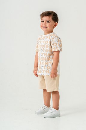 ست بالاتنه و پائین تنه بژ بچه گانه بافت Titimixkids - کد 928080926