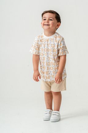 ست بالاتنه و پائین تنه بژ بچه گانه بافت Titimixkids - کد 928080926