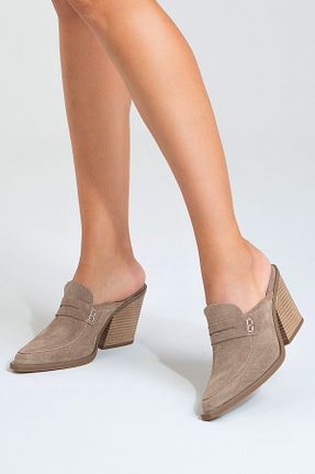 دمپائی قهوه ای زنانه چرم خالص PASSAGE SHOES - کد 927919145