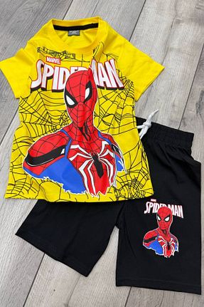 ست بالاتنه و پائین تنه زرد بچه گانه بافتنی Spiderman - کد 928083125