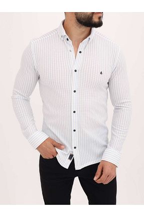 پیراهن آبی مردانه اسلیم فیت cliento - کد 926926430