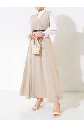 لباس بژ زنانه بافتنی MACMODA - کد 928089328