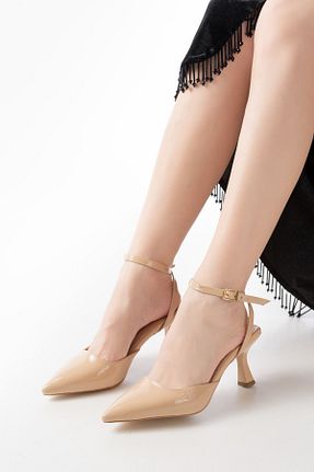 کفش پاشنه بلند کلاسیک بژ زنانه چرم مصنوعی Mida Shoes - کد 927938204