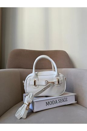 کیف دوشی سفید زنانه چرم مصنوعی Moda Sekiz - کد 927939248