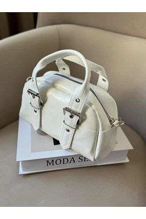 کیف دوشی سفید زنانه چرم مصنوعی Moda Sekiz - کد 927940711