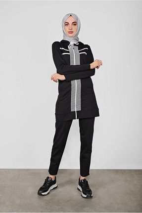 ست بالاتنه و پائین تنه حجاب مشکی زنانه رگولار TRENDTESETTÜR - کد 58649178