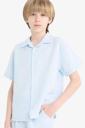 پیراهن آبی بچه گانه اورسایز Defacto - کد 928096170