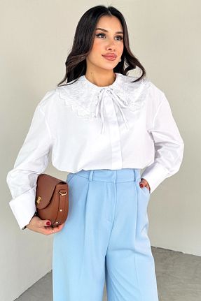 پیراهن سفید زنانه رگولار Cappmoda - کد 927951758