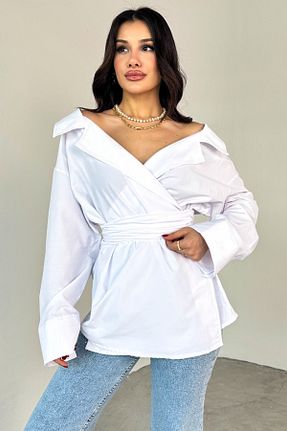پیراهن سفید زنانه رگولار Cappmoda - کد 927951736