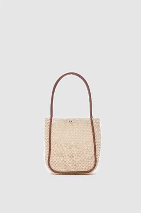 کیف ساحلی بژ زنانه حصیر Shule Bags - کد 927957740