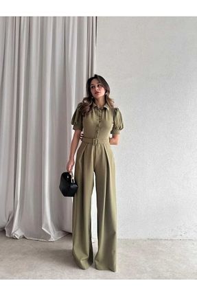 سرهمی خاکی زنانه آستین کوتاه MODA DURAĞI - کد 927957770