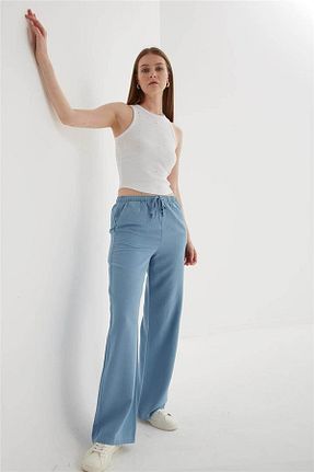 شلوار آبی زنانه کتان Fashion Friends - کد 927958652