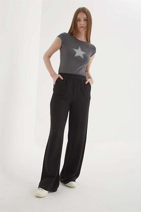 شلوار مشکی زنانه کتان Fashion Friends - کد 927963565