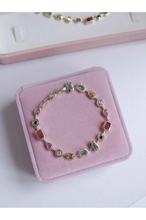 دستبند جواهر رنگی زنانه زیرکن Reorah Collection - کد 927958204
