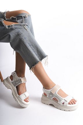صندل سفید زنانه پاشنه ضخیم Solo Bag - کد 927970390
