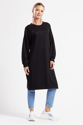 تونیک حجاب مشکی زنانه پنبه ای Moylin - کد 43231669