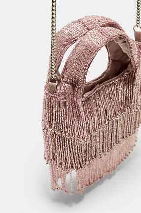 کیف دوشی صورتی زنانه پلی استر Stradivarius - کد 927970619