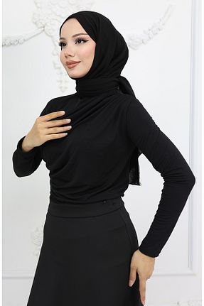 بلوز حجاب مشکی Relaxed sefamerve - کد 928016071