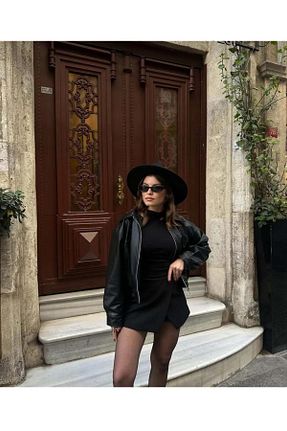 کت مشکی زنانه Bomber moda armanc - کد 928010563