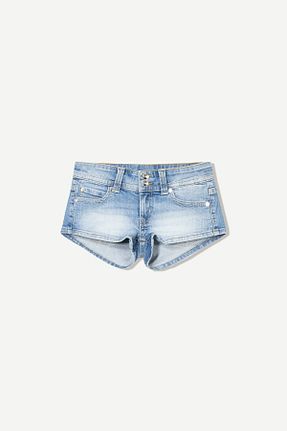 شلوارک و برمودا آبی زنانه اسلیم فیت Bershka - کد 928032233
