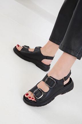 صندل مشکی زنانه پاشنه تخت SOHO - کد 925981577