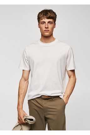 تیشرت سفید مردانه رگولار MANGO Man - کد 738493934
