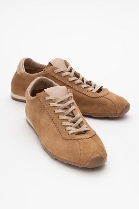 کفش اسنیکر قهوه ای زنانه چرم اصل luvishoes - کد 904950267