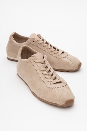 کفش اسنیکر بژ زنانه چرم اصل luvishoes - کد 904951047