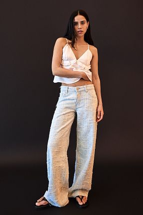 شلوار جین آبی زنانه رگولار Bershka - کد 928032247