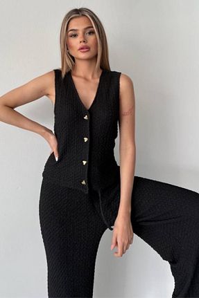 ست بالاتنه و پائین تنه مشکی زنانه بافت Ded COLLECTION - کد 928070573
