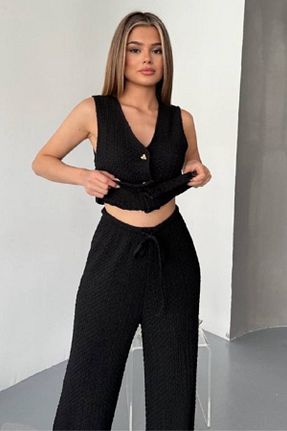 ست بالاتنه و پائین تنه مشکی زنانه بافت Ded COLLECTION - کد 928070573