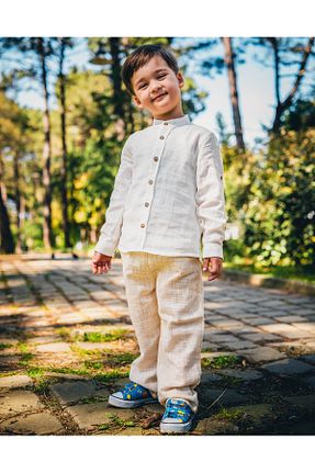 ست بالاتنه و پائین تنه نباتی بچه گانه بافتنی Blippi - کد 926226980