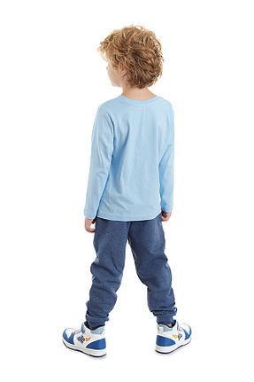 ست بالاتنه و پائین تنه آبی بچه گانه بافتنی Denokids - کد 750374157