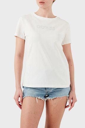تیشرت سفید زنانه رگولار Guess - کد 924275161