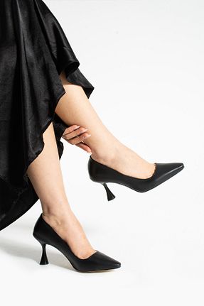 کفش پاشنه بلند کلاسیک مشکی زنانه چرم مصنوعی Güllü Shoes - کد 928080763