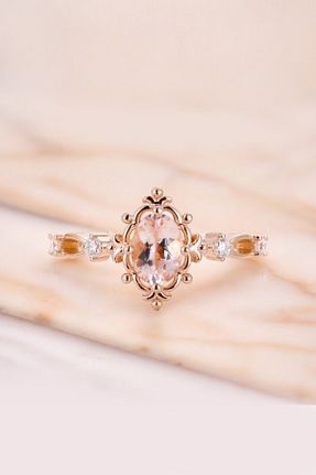 انگشتر برلیان صورتی 14 عیار My Diamond - کد 928278277