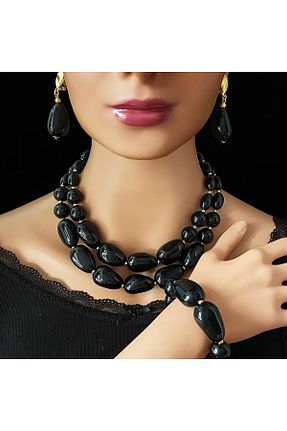 ست جواهر مشکی زنانه 2+ byozanyılmaz - کد 928072143