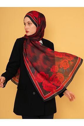 شال قرمز زنانه پنبه ای LEİLA SCARF - کد 928080362