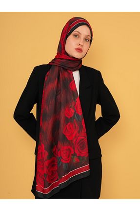 شال قرمز زنانه پنبه ای LEİLA SCARF - کد 928080362
