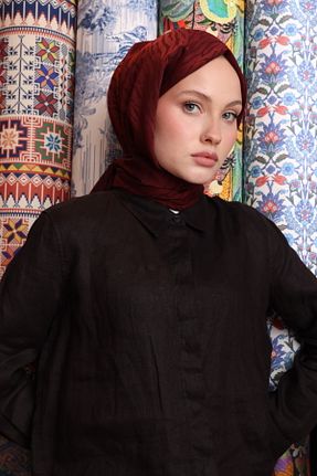 شال زرشکی زنانه پنبه ای VALORSCARF - کد 928097227