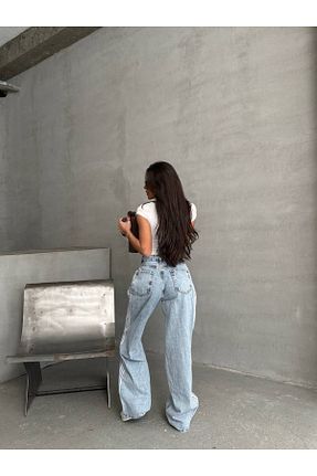 شلوار آبی زنانه بافتنی DENİKK - کد 928105667