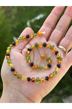 گردنبند جواهر رنگی بچه گانه سنگ طبیعی KEHRİBAREVİ EREĞLİ - کد 761833142