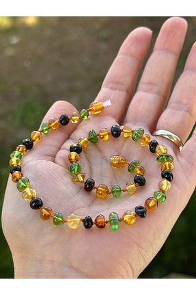 گردنبند جواهر رنگی بچه گانه سنگ طبیعی KEHRİBAREVİ EREĞLİ - کد 761833142