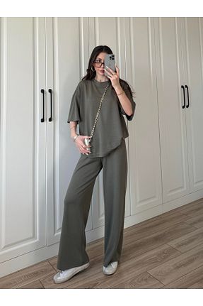 ست بالاتنه و پائین تنه بارداری خاکی زنانه اورسایز manana fashion - کد 928121674