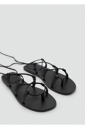 صندل مشکی زنانه پاشنه تخت MANGO Teen - کد 928122717