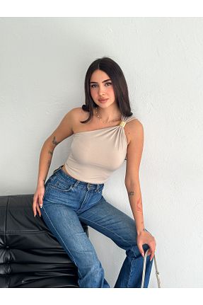 بلوز بژ زنانه ساده sportiness - کد 928129290