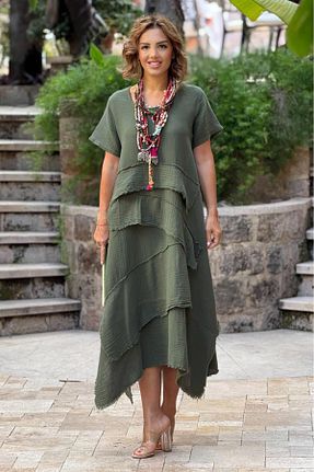 لباس خاکی زنانه بافتنی Nevin Kaya Moda - کد 928130102