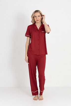ست لباس راحتی زرشکی زنانه ساده TURAY - کد 928129106