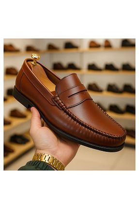 کفش لوفر قهوه ای مردانه چرم مصنوعی WITH EVERY STEP - کد 928618610